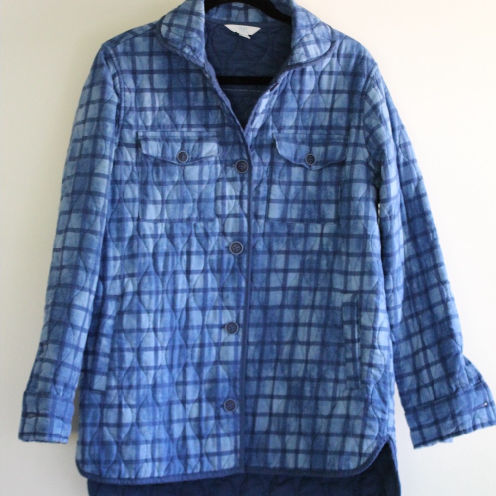 Blue Plaid quilted Women's Jacket